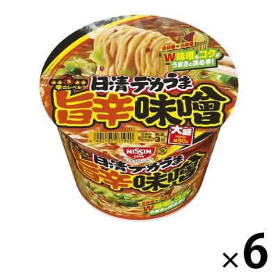 日清食品 日清デカうま 旨辛味噌 カップ麺大盛 カップラーメン 6個