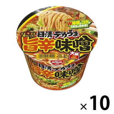 日清食品 日清デカうま 旨辛味噌 カップ麺大盛 カップラーメン 10個