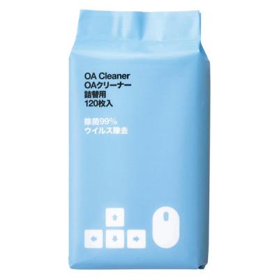 OAクリーナー 除菌99％ ウイルス除去 ボトルタイプ ウェットティッシュ 詰替用 1箱（120枚入×24個） アスクル限定 オリジナル