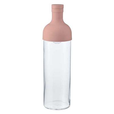 (セール)HARIO（ハリオ）冷水筒 フィルターインボトル 水出し 耐熱ガラス製 スモーキーピンク 750ml 食洗機可 1個
