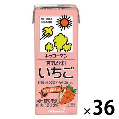 キッコーマン 豆乳飲料 いちご 200ml 1セット（36本）