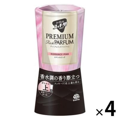 トイレのスッキーリ 置き型 プレミアムリッチパルファム ロマンスピンク 400ml 4個 消臭剤 芳香剤 アース製薬