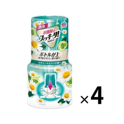 お部屋のスッキーリ 置き型 カモミールスカイの香り 400ml 4個 玄関 置き型 消臭剤 芳香剤 アース製薬