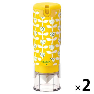 シャチハタ キャップレス9 アスクル限定デザイン ドッティチューリップ（メールオーダー式）2個 浸透印  オリジナル