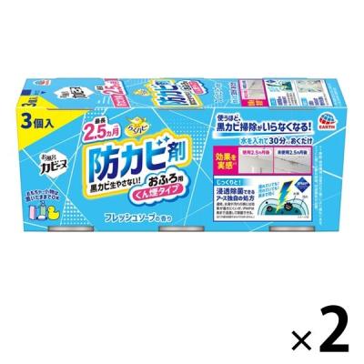 防カビ剤 カビ防止 燻煙 らくハピ お風呂カビーヌ くん煙タイプ フレッシュソープの香り 1セット（3個入×2パック） アース製薬