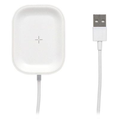 【アウトレット】ミヨシ AirPods用ワイヤレス充電アダプタ ホワイト IWU-03/WH 1個　エアポッズ　LED搭載
