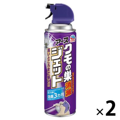 蜘蛛 駆除剤 スプレー 蜘蛛の巣 防止 クモの巣消滅ジェット 450mL 1セット（2本） 蜘蛛よけスプレー 忌避 退治 対策 アース製薬