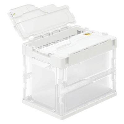 【折りたたみコンテナ】 アスクル 「現場のチカラ」 ペタンコC-20B 20L ホワイト 1セット（2個）  オリジナル