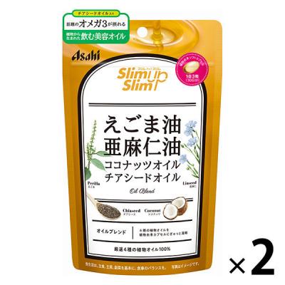 スリムアップスリム　4種の植物オイルカプセル（えごま油・亜麻仁油、ココナッツオイル、チアシードオイル）　30回分（90粒）×2袋　アサヒグループ食品