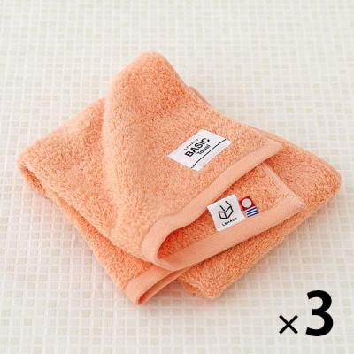 今治タオル フェイスタオル ロハコ限定 LOHACO Basic towel アプリコットオレンジ 約34×80cm 3枚  オリジナル