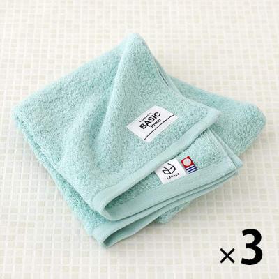 今治タオル フェイスタオル ロハコ限定 LOHACO Basic towel エメラルドオーシャン 約34×80cm 3枚 オリジナル