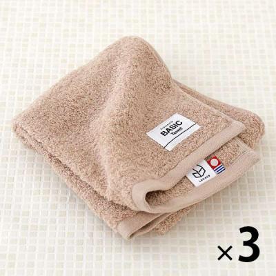 今治タオル フェイスタオル ロハコ限定 LOHACO Basic towel テラブラウン 約34×80cm 3枚  オリジナル