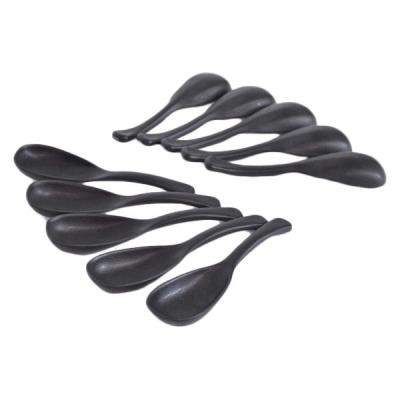 【アウトレット】木目レンゲスプーン ブラック 10本セット 1袋（10本）スプーン 食器 カトラリー