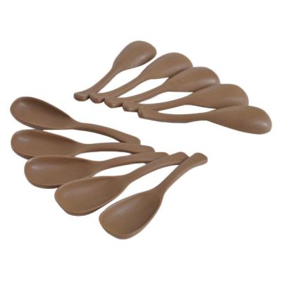 【アウトレット】木目レンゲスプーン ライトブラウン 1袋（10本）食洗機乾燥機対応・日本製・耐熱温度140℃