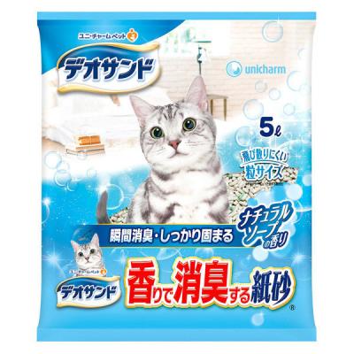 LOHACO - デオサンド 猫砂 香りで消臭する紙砂 ナチュラルソープ