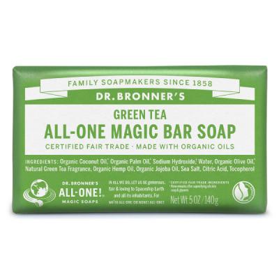 ドクターブロナー マジックソープバー（magic soap） 石鹸 グリーンティ 140g ナチュラルソープ