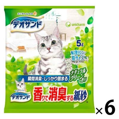 ユニチャーム、デオサンド猫の固める砂５ℓ4袋 LOHACO - デオサンド 猫砂 紙砂 5L 6袋 ユニ・チャーム まとめ買い