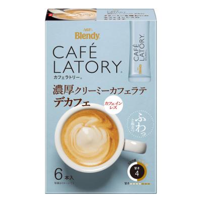 【スティックコーヒー】味の素AGF ブレンディ カフェラトリー スティック 濃厚クリーミーカフェラテ デカフェ 1箱（6本入）