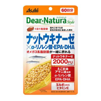 ディアナチュラ（Dear-Natura）スタイル ナットウキナーゼ×α-リノレン酸・EPA・DHA 60日分　1袋　アサヒGF