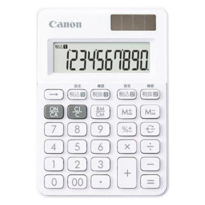 キヤノン カラフル電卓 LS-100WT-SW スノーホワイト 10桁 ミニミニ卓上サイズ W税機能搭載