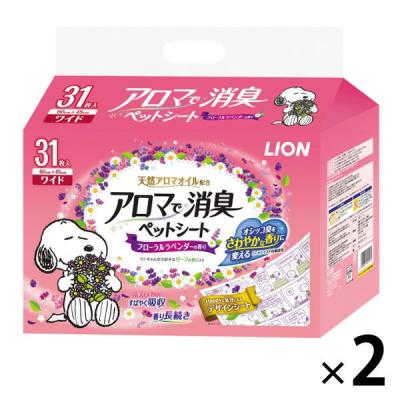 ペットシーツ アロマで消臭 スヌーピー デザイン6種類 ワイド 国産  31枚 2袋 ライオン