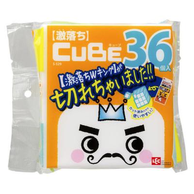 激落ちくん キューブ メラミンスポンジ 洗剤不使用 キッチンスポンジ 切れ目入り 1パック（36個入）レック