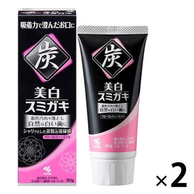 歯磨き粉 ホワイトニング 美白スミガキ 炭粒（炭・シリカ）配合 フローラルティーミントの香り 90g 1セット（2本）小林製薬