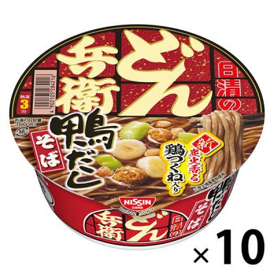 日清食品 日清のどん兵衛 鴨だしそば [炭火香る鶏つくね入り] カップ麺 カップそば 1セット（10個）