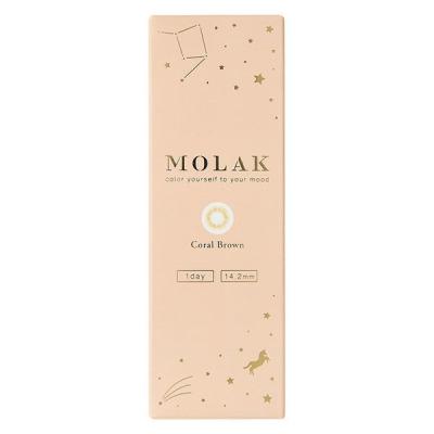 MOLAK（モラク）　カラーコンタクト　コーラルブラウン　度数ー4.5　1day　10枚　PIA カラコン