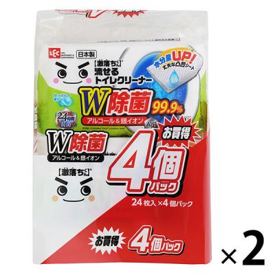 激落ちくん 流せる 除菌 99.9% トイレクリーナー 掃除 （24枚×4個入） 1セット（2パック） レック