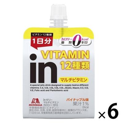 inゼリー（インゼリー） マルチビタミンカロリーゼロ パイナップル味 1セット（1個（180g）×6）  糖類ゼロ 栄養機能食品