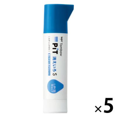 トンボ鉛筆 スティックのり 消えいろピット しずく型キャップ 小 10g  5本  オリジナル