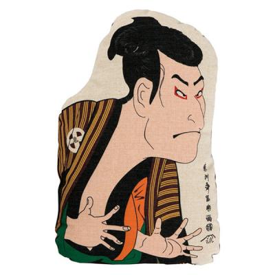 【アウトレット】丸眞 じゃポップ「三世大谷鬼次の奴江戸兵衛」ダイカットクッション 0515000000 1個　インテリア　新生活　ビッグサイズ