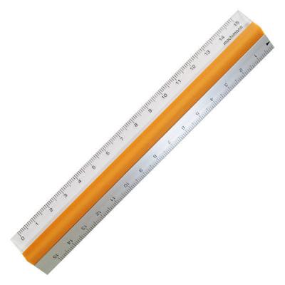 プラムネット モチモノ 滑らない 定規 ピタットルーラー 15cm オレンジ 1個 640015