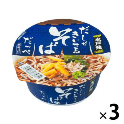 【アウトレット】麺のスナオシ だしがきいてるそばだっぺ 1セット（1食×3） カップラーメン