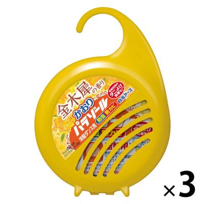 洋服ダンス用かおりパラゾール 金木犀の香り 容器付き 1セット（1個×3）白元アース