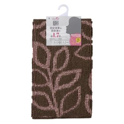 【アウトレット】山崎産業 リーフレッシュ消臭マット スクエア 45×60cm ブラウン 消臭・抗菌・抗ウイルス加工 1枚