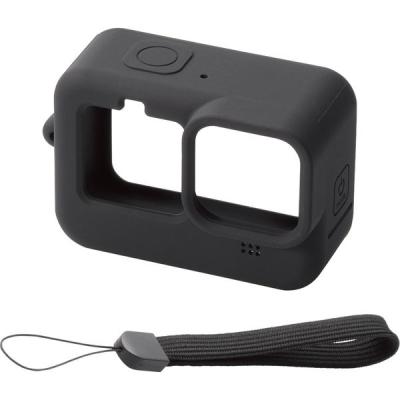 【アウトレット】GoPro HERO9 Black用 シリコンケース ハンドストラップ付き アクションカメラ 黒 AC-GP9BSSCBK エレコム 1個