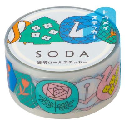 【アウトレット】キングジム 透明マスキングテープ SODA（ソーダ）ピンバッジ 幅20mm CMTS20-005 1個