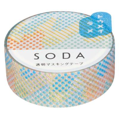 【アウトレット】キングジム 透明マスキングテープ SODA（ソーダ）スプレー 幅15mm CMTG15-002 1個