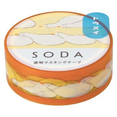 【アウトレット】キングジム 透明マスキングテープ SODA（ソーダ）ヒナタボッコ 幅15mm CMT15-018 1個