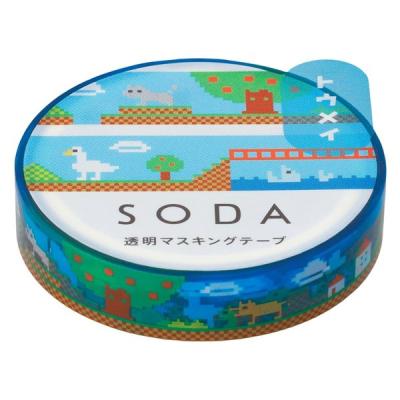 【アウトレット】キングジム 透明マスキングテープ SODA（ソーダ）ドット 幅10mm CMT10-010 1個