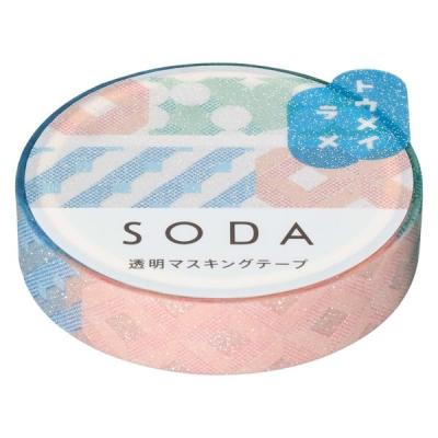 【アウトレット】キングジム 透明マスキングテープ SODA（ソーダ）キカガク 幅10mm CMTG10-001 1個