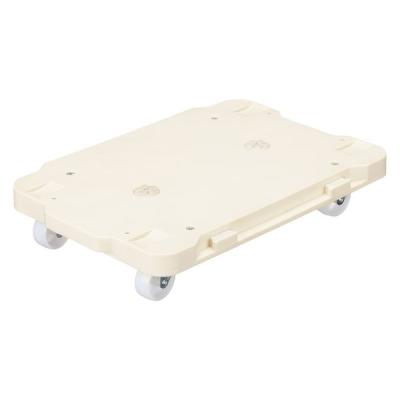 現場のチカラ ミニ連結平台車 ナイロンキャスター仕様 白 耐荷重100kg （約）幅28.5×奥行42×高さ8cm オリジナル