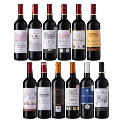 ボルドーセレクション（格上含む）赤12本セット　750ml LOHACO - ワインセット 格上含むフランスボルドー 金賞赤ワイン12本