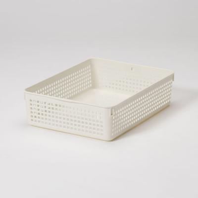 収納バスケット  メッシュバスケット Ａ4 ホワイト　幅24.4×奥行33.2×高さ8.7cm １セット（２個） オリジナル