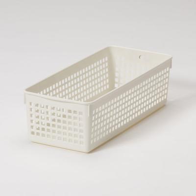 【均一価格】 収納バスケット  メッシュバスケット ロング ホワイト　幅12.8×奥行30.1×高さ8.8cm １セット（２個） オリジナル