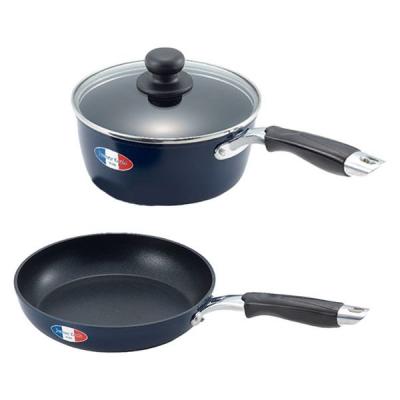 【アウトレット】タマハシ 2点セット フライパン 片手鍋 18cm ガス火専用 JE-114R 1個