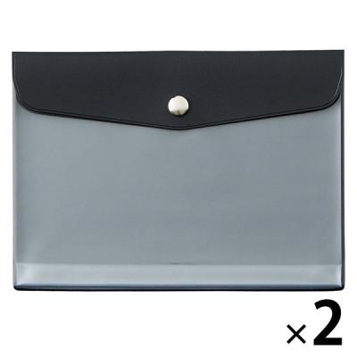 【アウトレット】リヒトラブ エンベロープケース A6 ブラック F-7743-24 1セット（1枚×2）