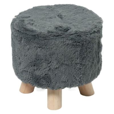 LOHACO - ファブリックスツール（ファー） グレー LAKOLE/ラコレ